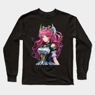 Ophiuchus Oracle: Enigmatic AI Anime Character Artistry Long Sleeve T-Shirt